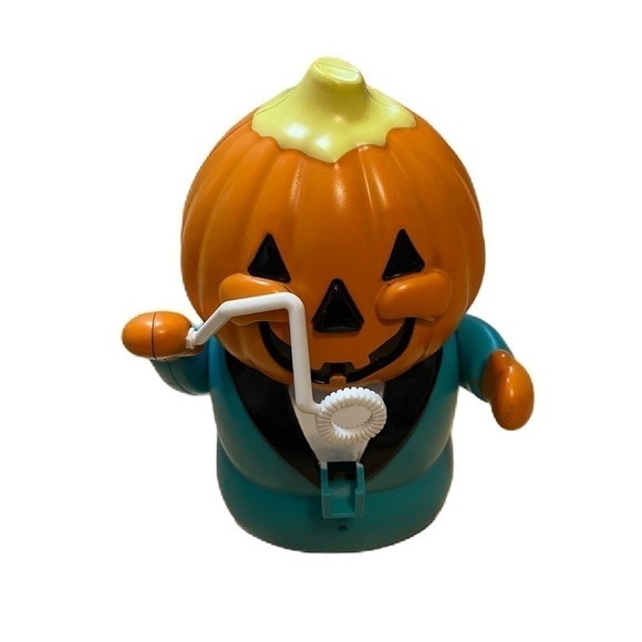 Jack o Lantern Pumpkin Bubble Maker Toy Halloween Blue Orange - Picture 3 of 4